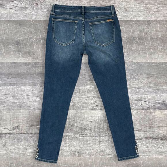 Joes The Icon Skinny Ankle Jean Womens 27 (30X28) Mid Rise Split Hem Embellished - Picture 4 of 6